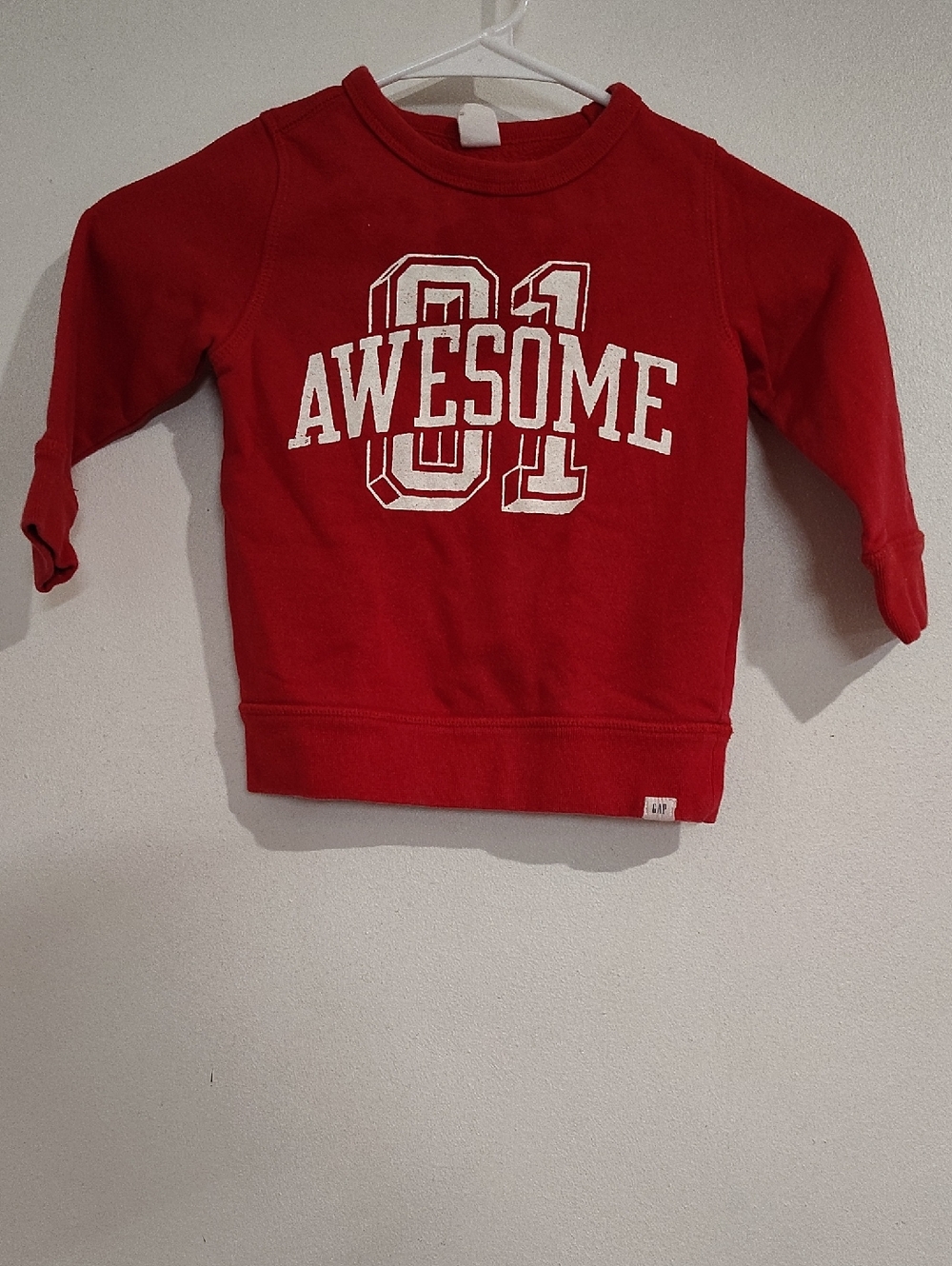 GAP Red Kids 'AWESOME 01' Crewneck Sweatshirt